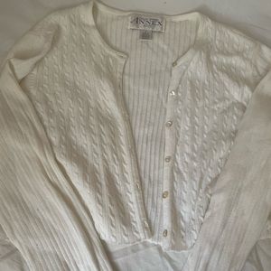 Vintage Annex Cropped Cable Knit Cardigan